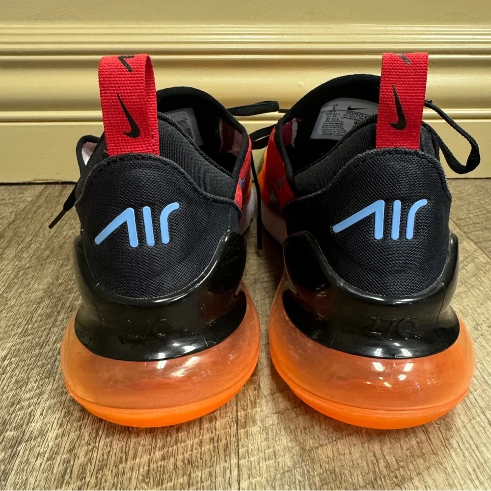 Nike Air Max 270 "Sunset" University Red Gold Sneakers Men's Size 9 - Picture 6 of 9